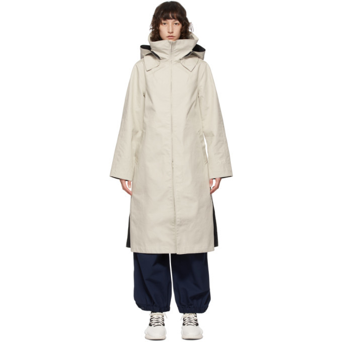 Y-3 Beige Bonded Hooded Racer Coat Y-3