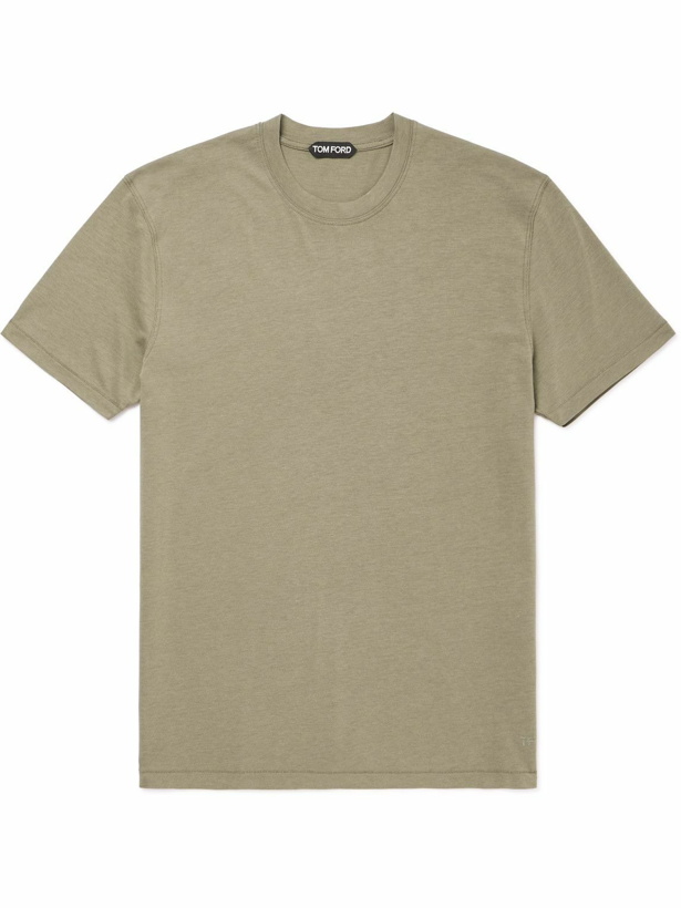 Photo: TOM FORD - Slim-Fit Lyocell and Cotton-Blend Jersey T-Shirt - Green
