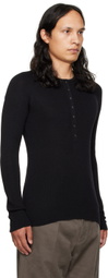 Label Under Construction Black Grandad Neck Thermal Henley