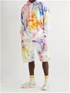 Camp High - Transcendence Logo-Embroidered Tie-Dyed Cotton-Terry Drawstring Shorts - Multi