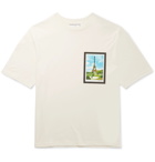 AMI - Eiffel Tower Appliquéd Cotton-Jersey T-Shirt - White