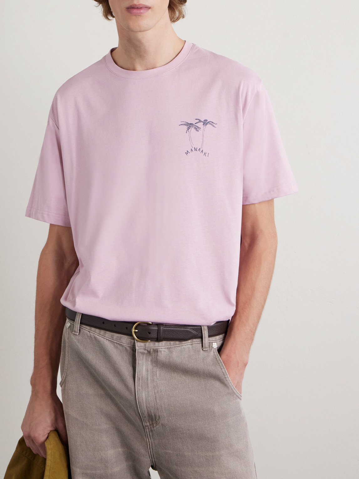 MANAAKI - Logo-Print Organic Cotton-Jersey T-Shirt - Pink