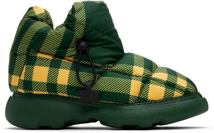 Photo: Burberry Green & Yellow Check Pillow Boots
