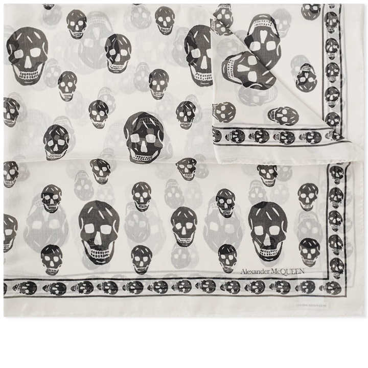 Photo: Alexander McQueen Skull Scarf Ivory & Black