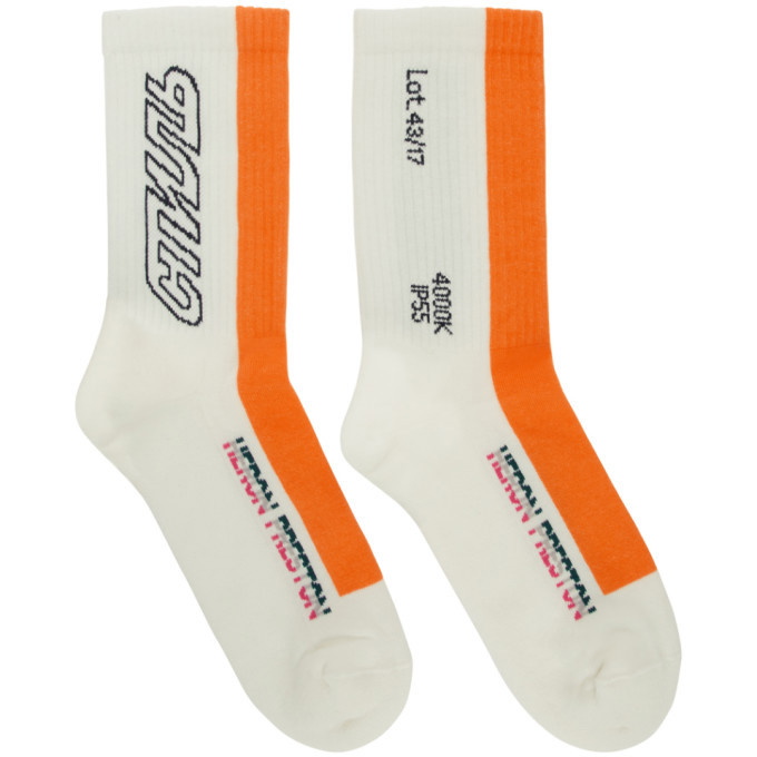 Photo: Heron Preston White and Orange Style Socks