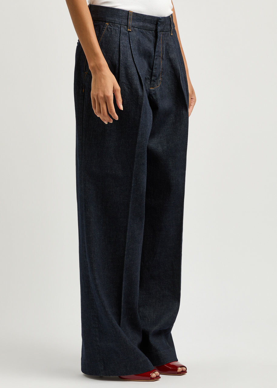 Zimmermann Illustration Wide-leg Jeans Navy Zimmermann