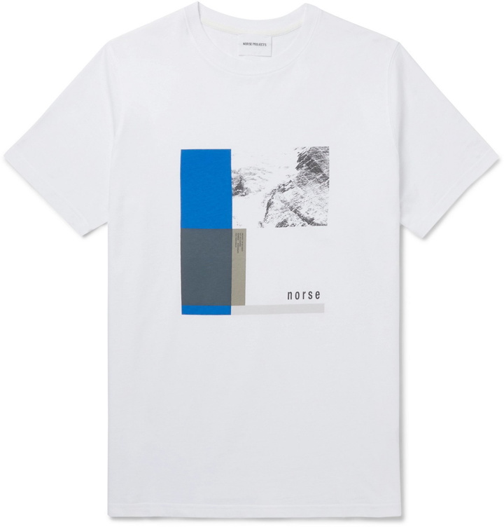 Photo: Norse Projects - Niels Printed Cotton-Jersey T-Shirt - White