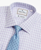 Brooks Brothers Men's Luxury Collection Madison Relaxed-Fit Dress Shirt, Franklin Spread Collar Check | Lavender