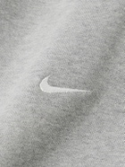 Nike - Solo Swoosh Tapered Logo-Embroidered Cotton-Blend Jersey Sweatpants - Gray