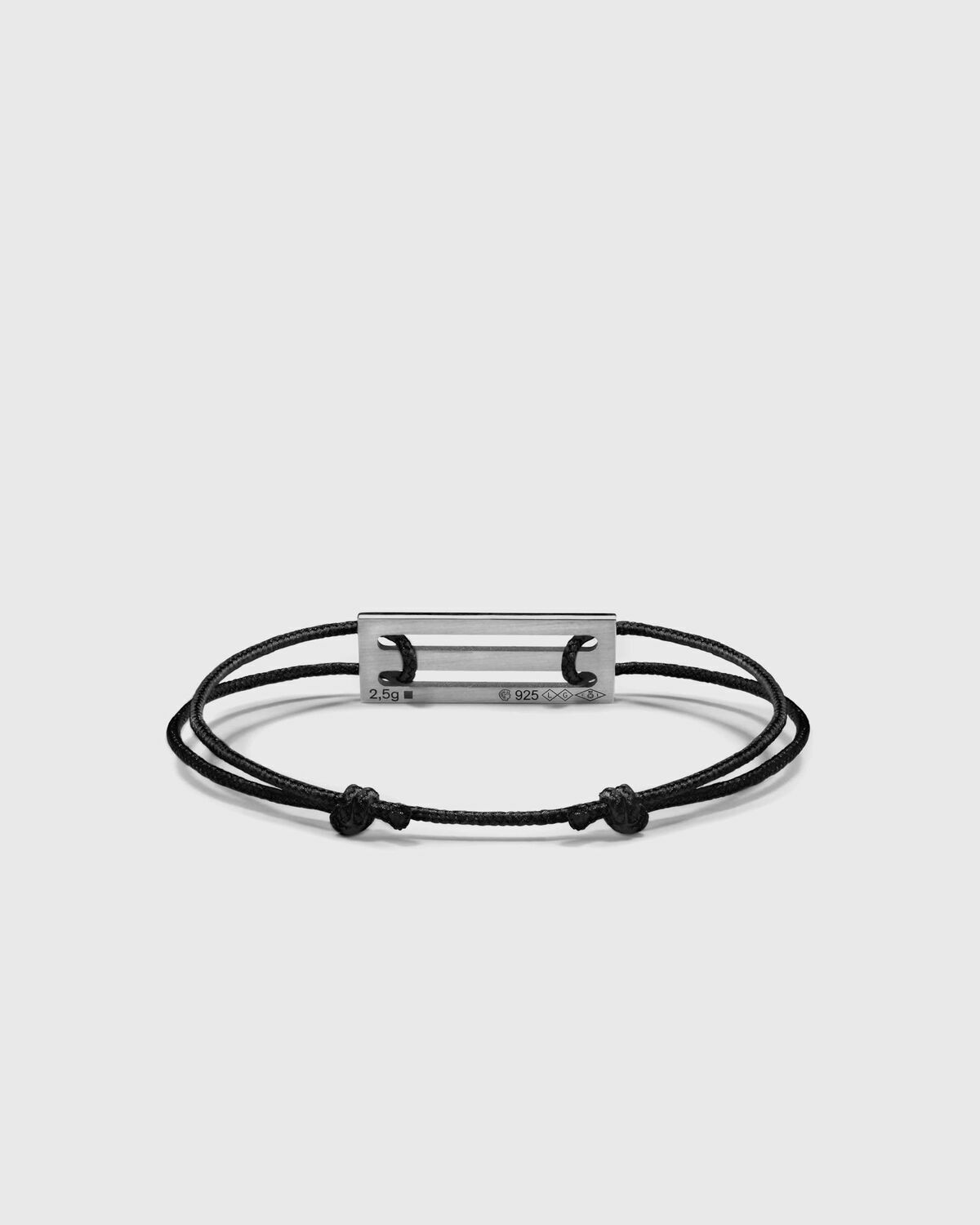 Le gramme 2.5g polished sterling silver Red lacquered cord bracelet Red Mens Jewellery