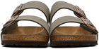 Birkenstock Taupe Birkibuc Arizona Sandals