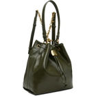 BALMAIN Green Pulse Calfskin Leather Backpack