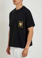 Bode Bullion Card Appliquéd Cotton T-shirt Black