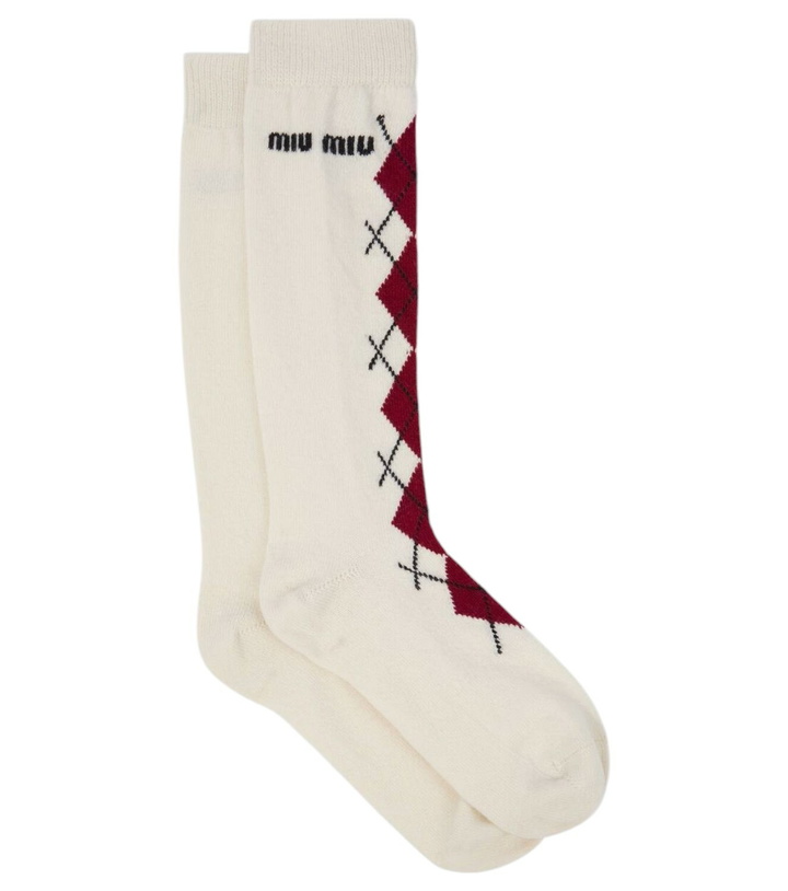 Photo: Miu Miu Wool and cashmere-blend socks