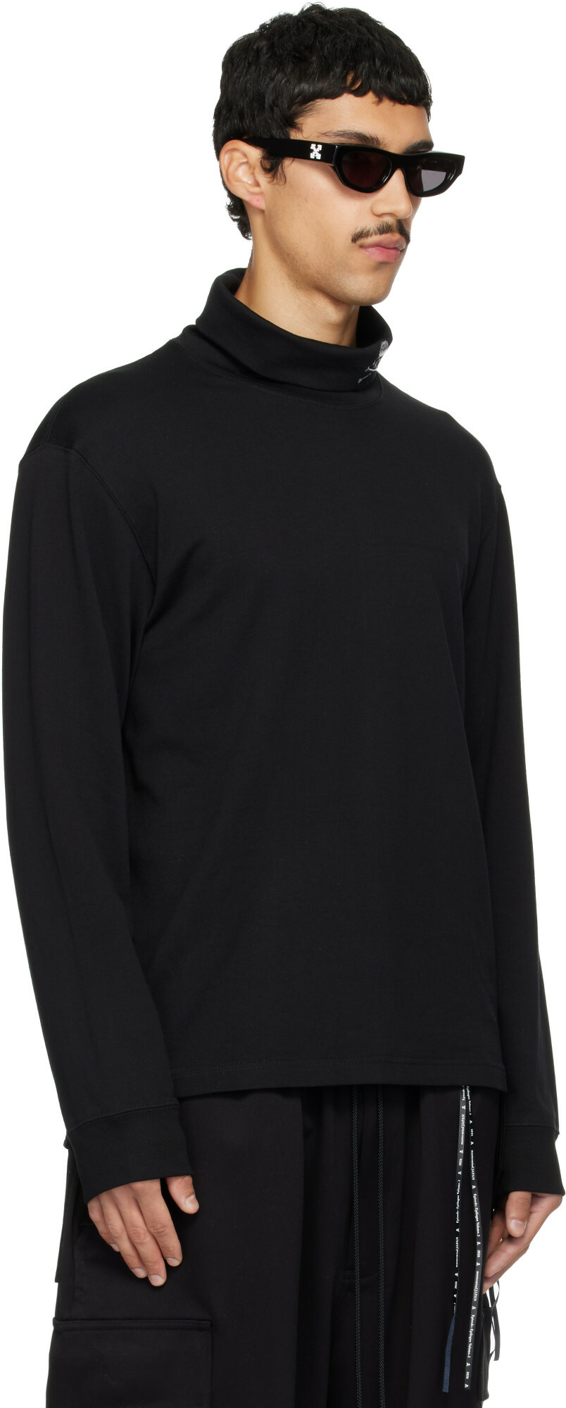 MASTERMIND WORLD Black Loopwheel Turtleneck