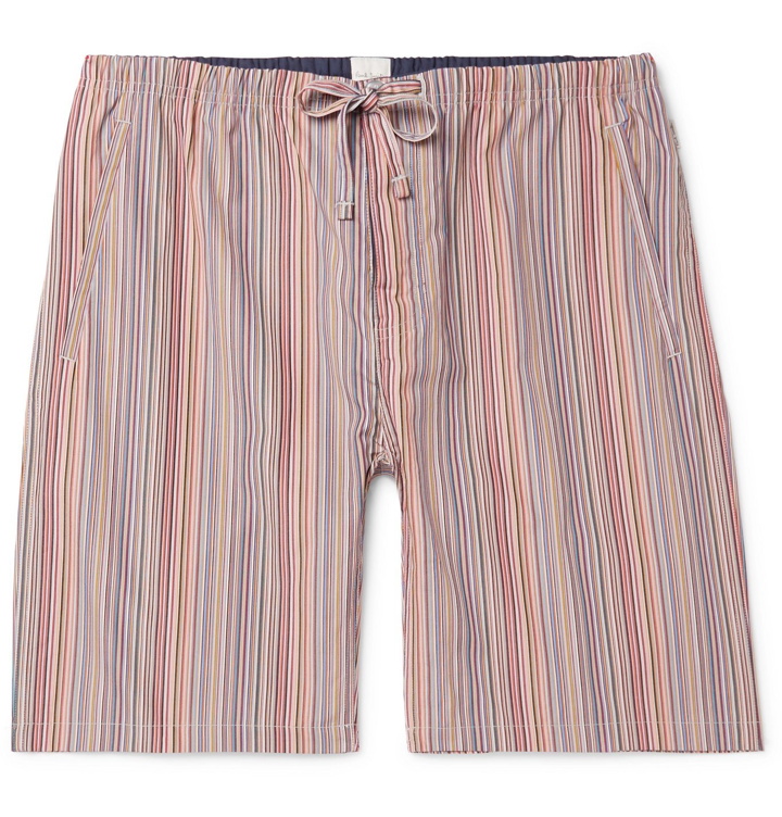 Photo: PAUL SMITH - Striped Cotton Drawstring Pyjama Shorts - Multi