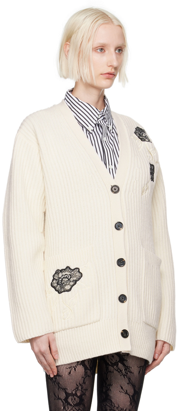 Marc Jacobs Off-White 'The Lace Appliqué' Cardigan Marc Jacobs