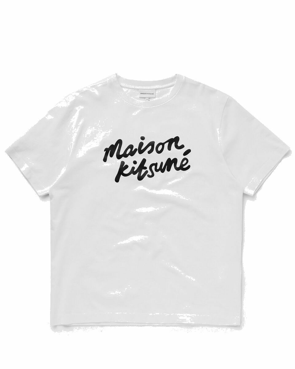 Photo: Maison Kitsune Maison Kitsune Handwriting Comfort Tee Shirt White - Mens - Shortsleeves
