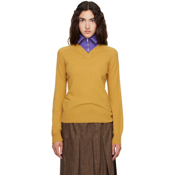 Photo: MM6 Maison Margiela Yellow Layered Neckline Sweater