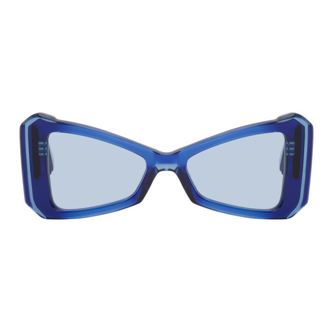 Photo: Maison Kitsune Navy Khromis Edition Cat-Eye Sunglasses