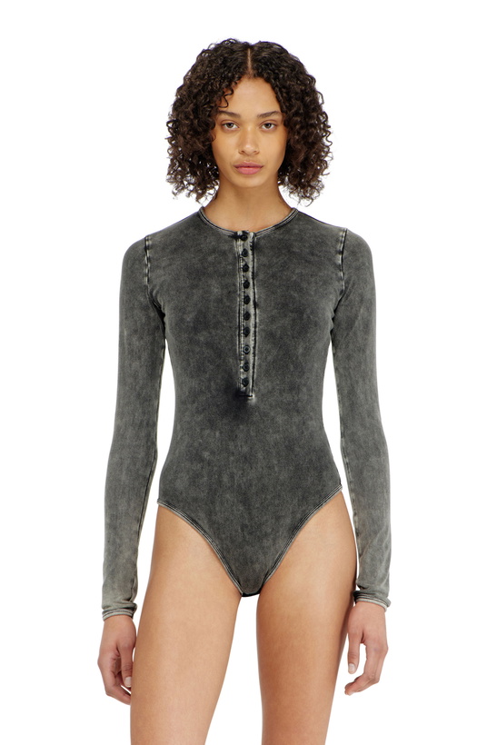 Photo: Diesel Cotton bodysuit with buttoned front - Bodysuits Womens in Grey