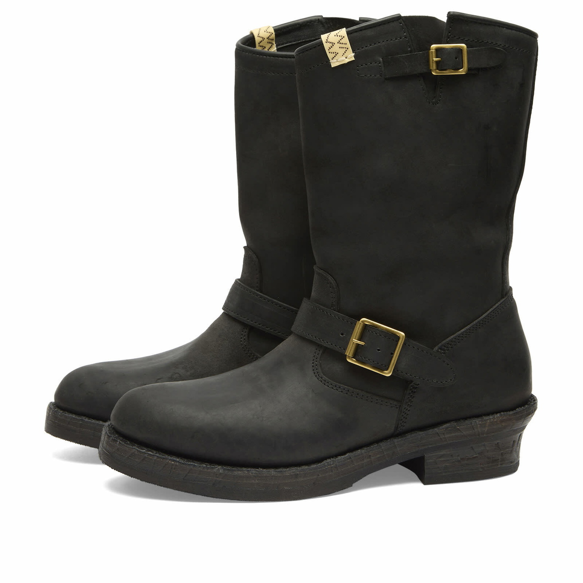 Visvim Men's Folk Buckle Ankle Boot in Black