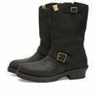 Visvim Men's Folk Buckle Ankle Boot in Black