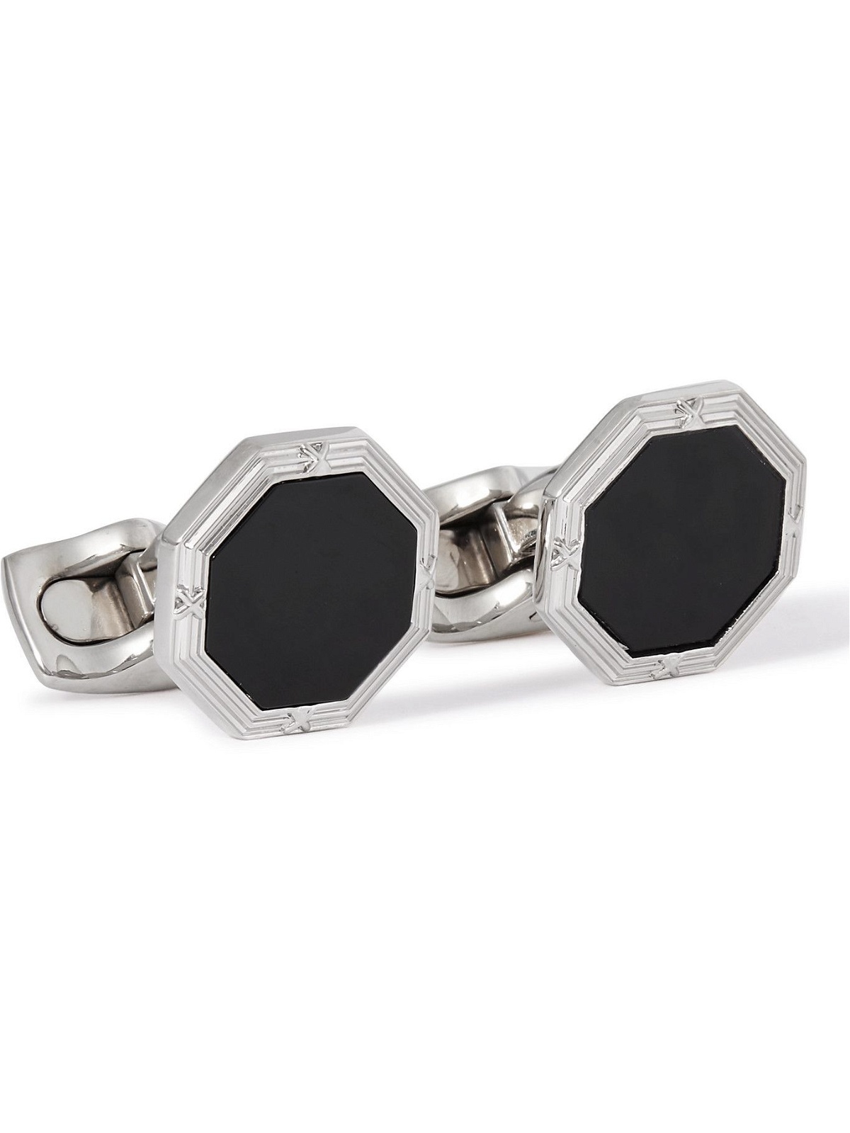 Photo: DEAKIN & FRANCIS - Sterling Silver and Onyx Cufflinks and Dress Studs Set