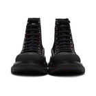 Alexander McQueen SSENSE Exclusive Black Suede Stud Tread Slick Platform Boots