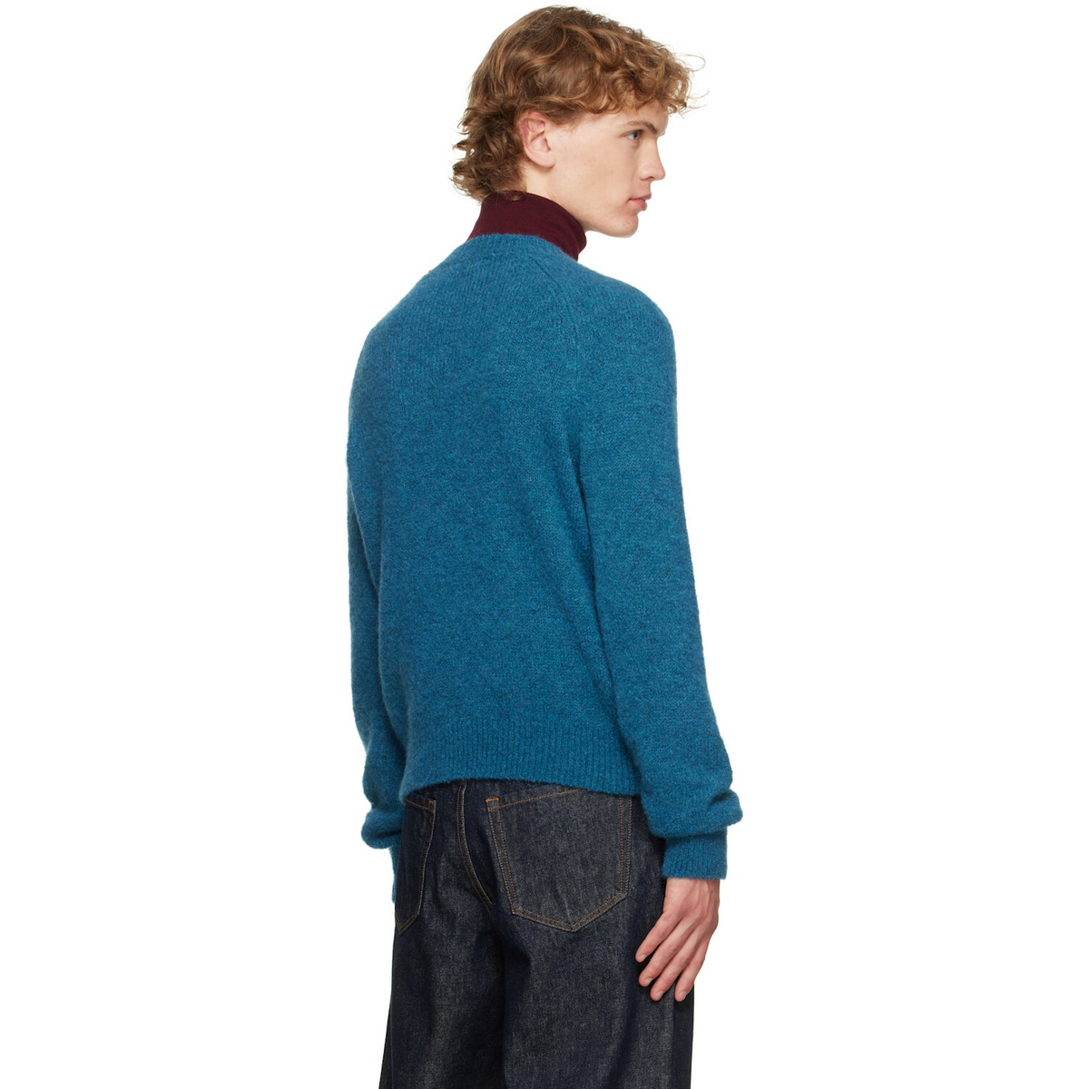 Dries Van Noten Blue Alpaca Sweater