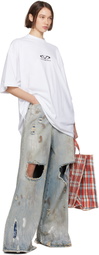 VETEMENTS Red Barbes Shopper Tote