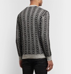 SAINT LAURENT - Wool-Blend Jacquard Sweater - Black