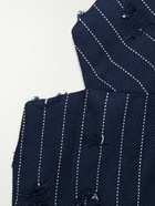 Acne Studios - Distressed Pinstriped Twill Blazer - Blue