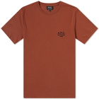 A.P.C. Men's Raymond Embroidered Logo T-Shirt in Whisky