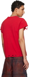 HYACYN Red EET Distressed Gloves T-shirt
