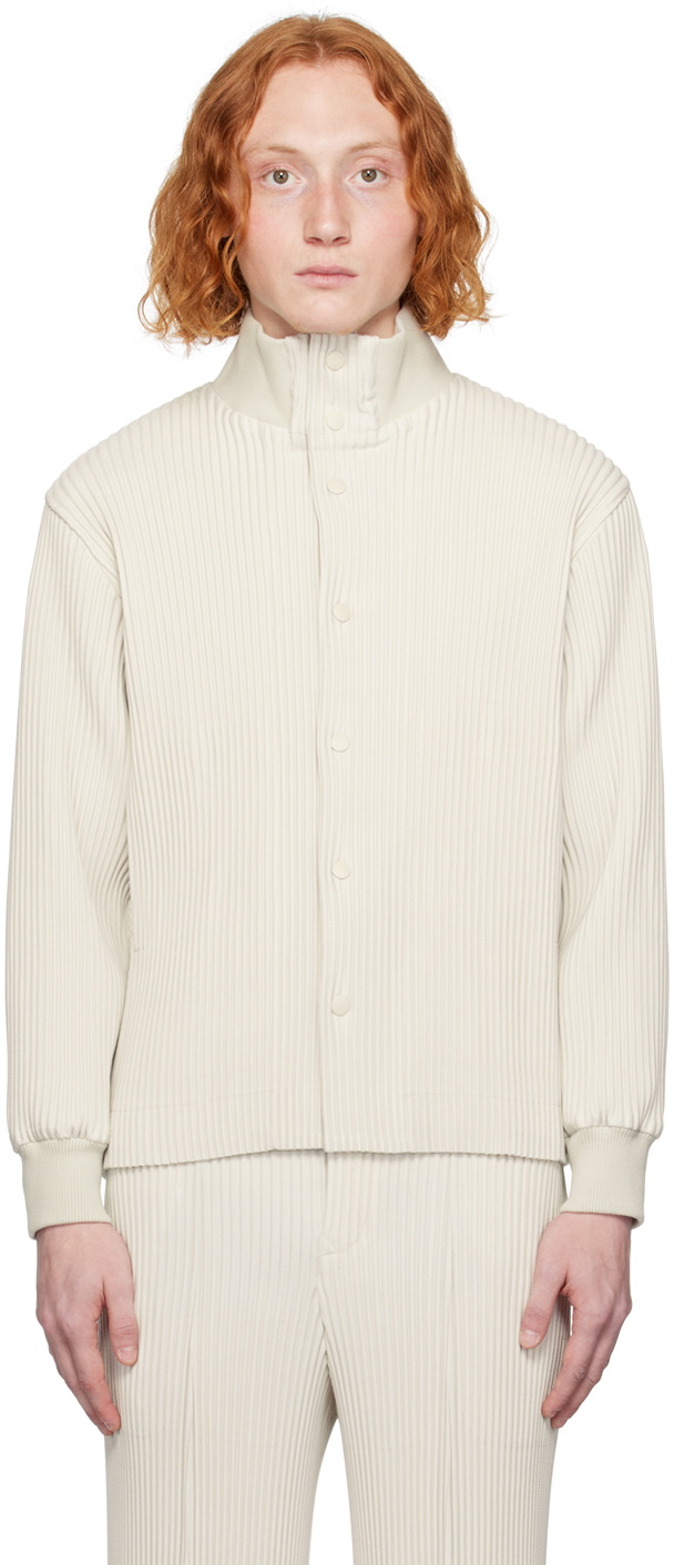 HOMME PLISSÉ ISSEY MIYAKE White Kersey Jacket Homme Plisse Issey Miyake