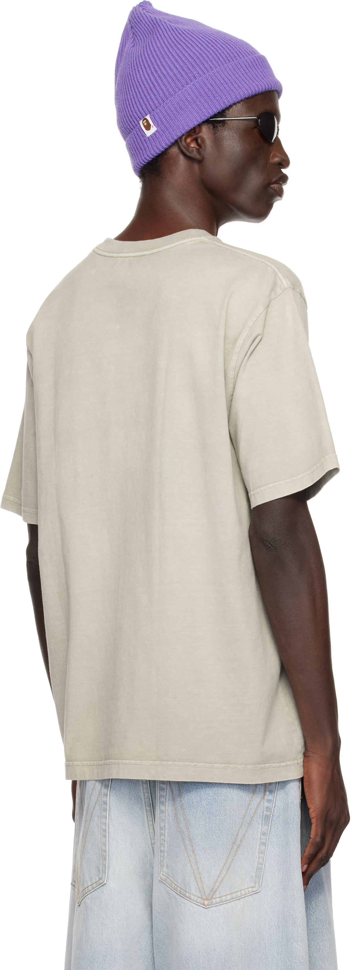 BAPE Gray Overdye College T-shirt A Bathing Ape