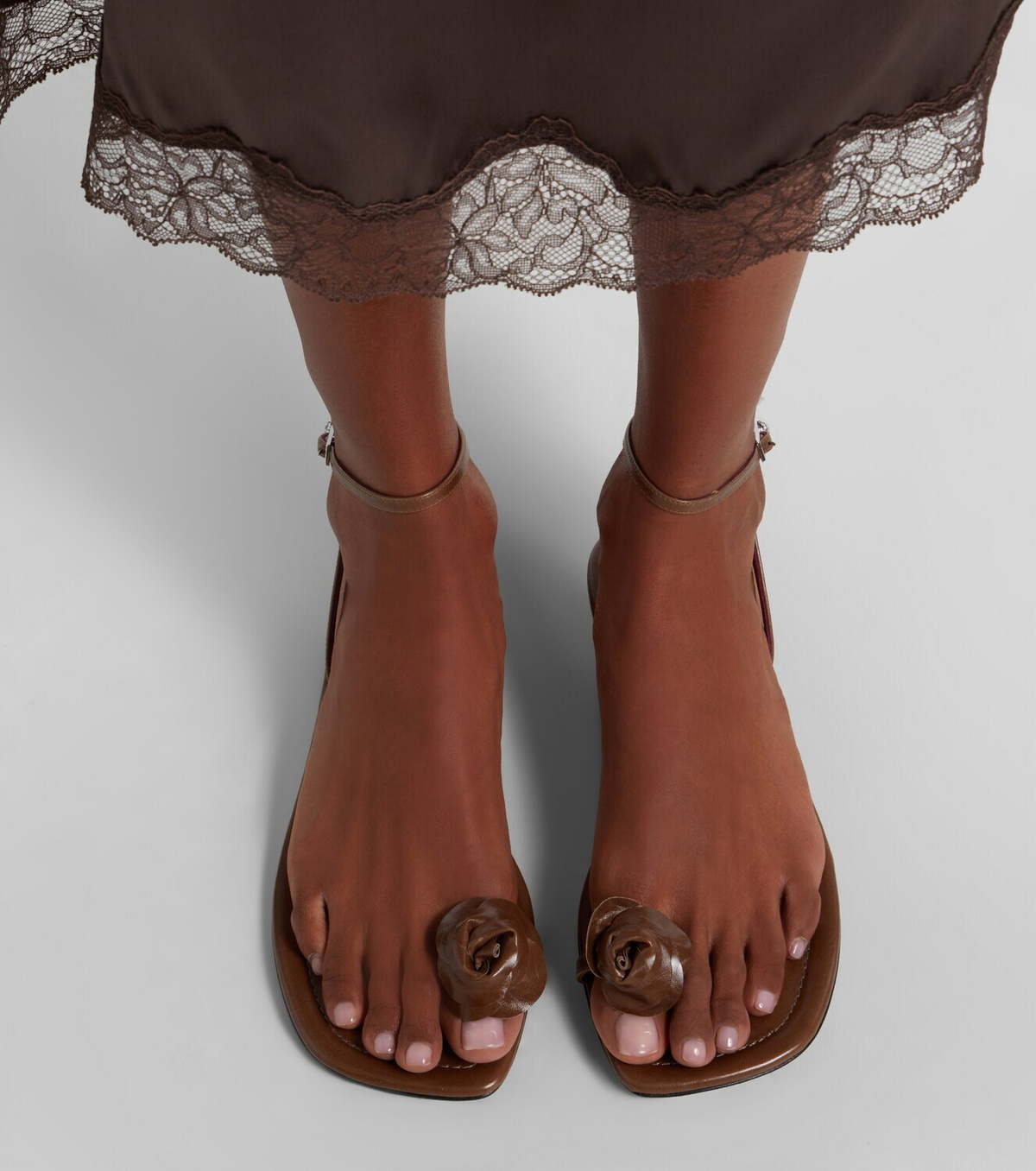 Magda Butrym Floral-appliqué leather sandals