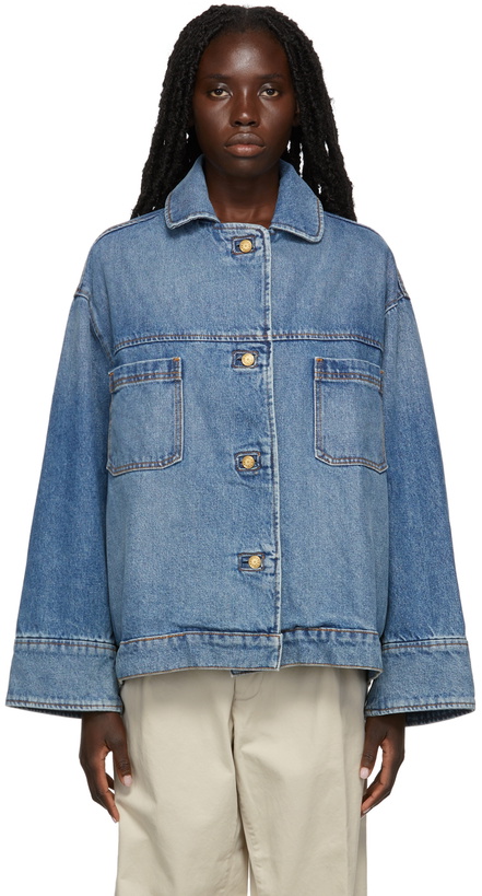 Photo: B Sides Blue Denim Stadium Jacket