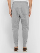 TOM FORD - Tapered Mélange Fleece-Back Cotton-Jersey Sweatpants - Gray
