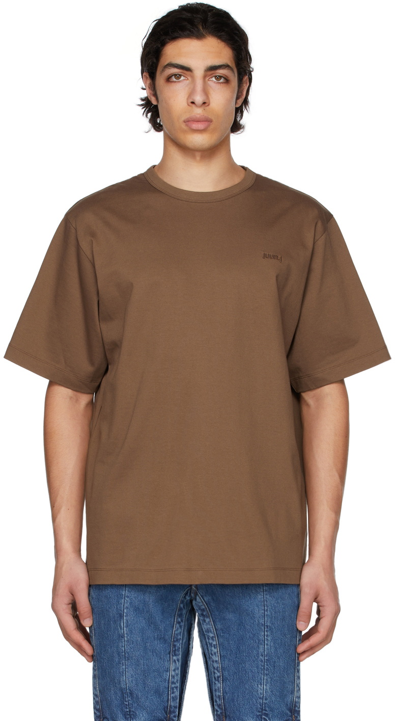 Juun.J Brown Overfit Graphic Half Sleeve T-Shirt Juun.J