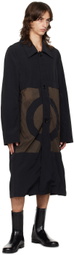 Edward Cuming Black Wet Collage Coat