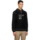 Loewe Black and Off-White Anagram Embroidered Hoodie