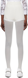 SHUSHU/TONG Off-White Beaded Shorts