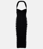 Balmain Cutout halterneck jersey midi dress