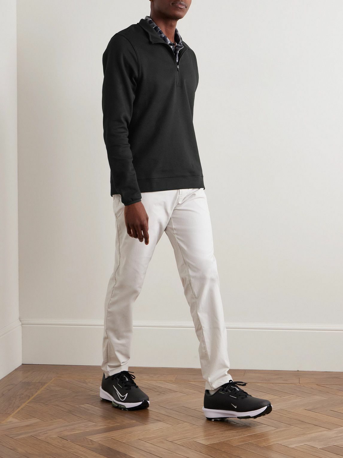 Nike Golf - Tour Slim-Fit Half-Zip Cotton-Blend Piqué Golf Top - Black