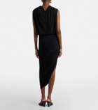 Sportmax Draped asymmetric crêpe midi skirt