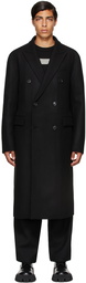 Juun.J Black Wool Double Breasted Coat