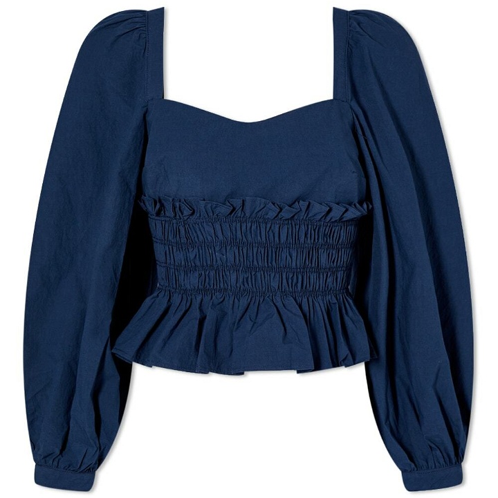 Photo: Ciao Lucia Women's Katina Ruched Cotton Top in Midnight