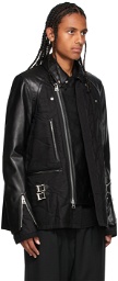 Sacai Black Leather Blouson Jacket